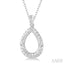 Silver Pear Shape Diamond Fashion Pendant