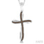 Silver Cross Champagne Diamond Fashion Pendant
