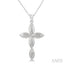 Silver Cross Diamond Fashion Pendant