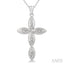 Silver Cross Diamond Fashion Pendant