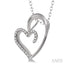 Silver Heart Shape Diamond Fashion Pendant