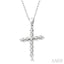 Silver Cross Petite Diamond Fashion Pendant