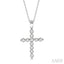 Silver Cross Petite Diamond Fashion Pendant