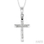 Silver Cross Channel Set Diamond Fashion Pendant