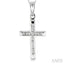 Silver Cross Channel Set Diamond Fashion Pendant