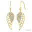 Gold Vermeil Angel Wings Diamond Fashion Earrings