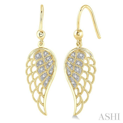 Gold Vermeil Angel Wings Diamond Fashion Earrings