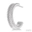 Silver Rope Diamond Half Hoop Earrings