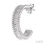 Silver Rope Diamond Half Hoop Earrings