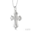 Silver Cross Diamond Fashion Pendant