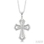 Silver Cross Diamond Fashion Pendant