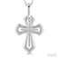 Silver Cross Diamond Fashion Pendant