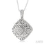 Silver Cushion Shape Diamond Pendant