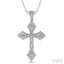 Silver Cross Diamond Fashion Pendant