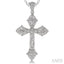 Silver Cross Diamond Fashion Pendant