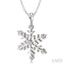 Silver Snowflake Diamond Fashion Pendant