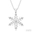 Silver Snowflake Diamond Fashion Pendant