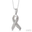 Silver Support Ribbon Diamond Fashion Pendant