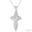 Silver Cross Diamond Fashion Pendant