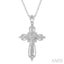 Silver Cross Diamond Fashion Pendant