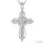 Silver Cross Diamond Fashion Pendant