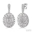 Silver Oval Shape Diamond Earrings
