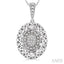 Silver Oval Shape Diamond Pendant