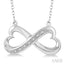 Silver Infinity Heart Shape Diamond Fashion Pendant