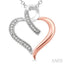 Silver Heart Shape Diamond Fashion Pendant
