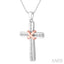 Silver Cross Diamond Fashion Pendant