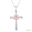 Silver Cross Diamond Fashion Pendant
