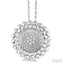 Silver Bead Bijoux Round Diamond Pendant