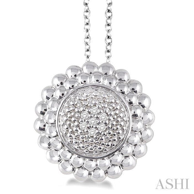 Silver Bead Bijoux Round Diamond Pendant