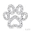 Silver Dog Paw Diamond Fashion Earrings