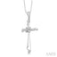 Silver Cross Diamond Fashion Pendant