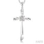 Silver Cross Diamond Fashion Pendant