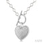 Silver Heart Toggle Diamond Fashion Necklace