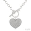 Silver Heart Toggle Diamond Fashion Necklace
