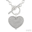 Silver Heart Toggle Diamond Fashion Necklace