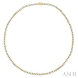 10 ctw Round Cut Diamond Tennis Necklace in 14K Yellow Gold