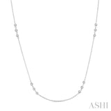 1/2 ctw Round Cut Diamond Station Necklace in 14K White Gold