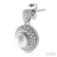 Silver Pearl & Halo Diamond Earrings