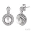 Silver Pearl & Halo Diamond Earrings