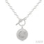 Silver Crescent Moon & Star Toggle Diamond Fashion Necklace