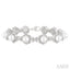 Silver Floral Pearl & Diamond Bracelet