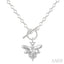 Silver Bumble Bee Toggle Diamond Fashion Necklace