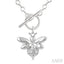 Silver Bumble Bee Toggle Diamond Fashion Necklace