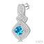 Silver Cushion Shape Gemstone & Diamond Earrings