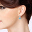Silver Cushion Shape Gemstone & Diamond Earrings