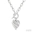 Silver Heart Toggle Diamond Fashion Necklace